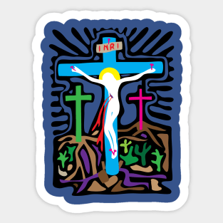 Golgotha Cross Sticker